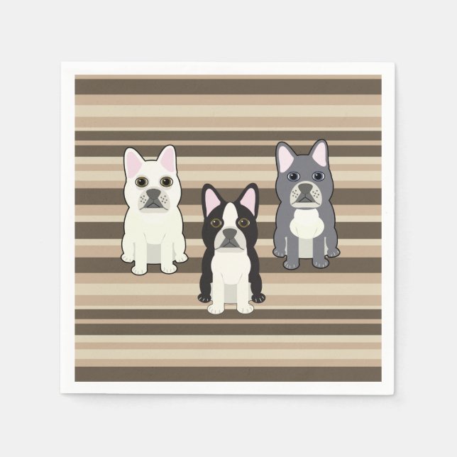 Frenchies Neutral Striped Serviette (Vorderseite)