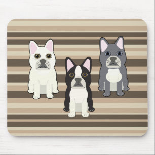 Frenchies Neutrales Gestreift Mousepad
