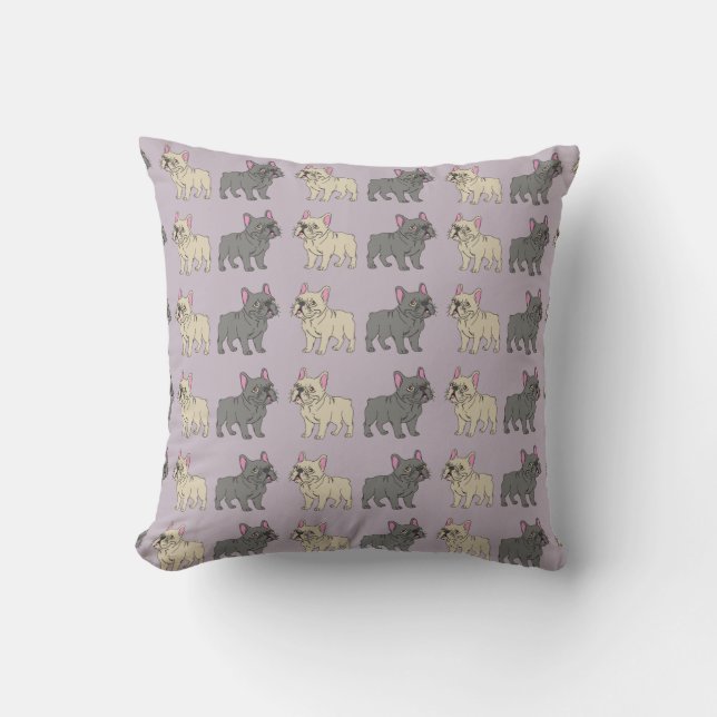 Frenchies, Purple Kissen (Vorderseite)