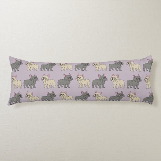 Frenchies, Purple Seitenschläferkissen (Vorderseite)