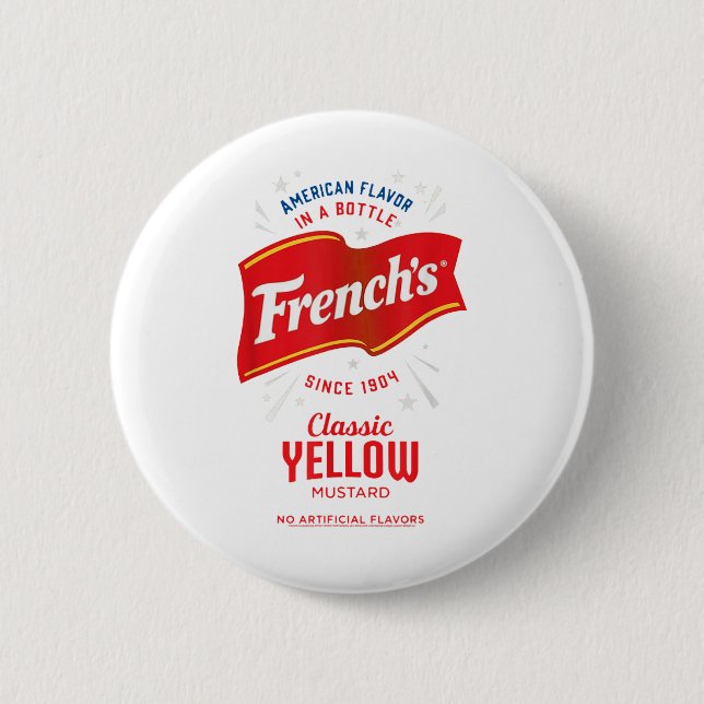 Frenchs Gelbes Mustard Label Feinschmecker Kostüm  Button (Vorderseite)