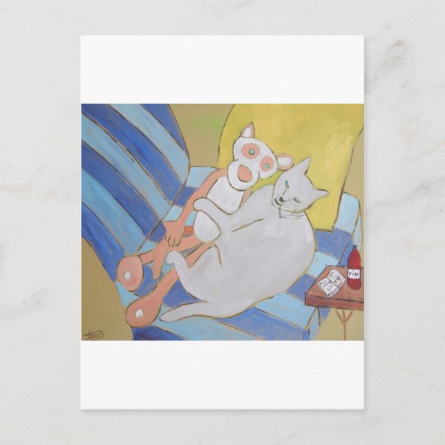 Frenchy mit rosa Panther Postkarte (Vorderseite)