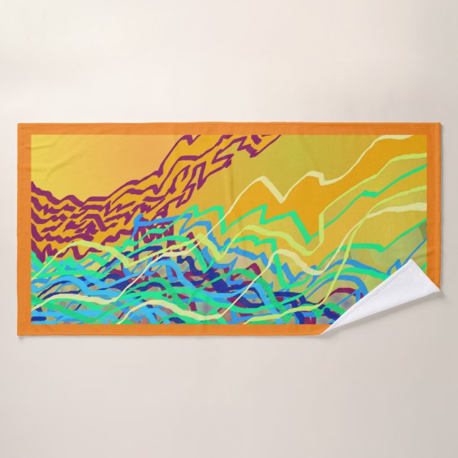 Fréquences côtières 2a Serviette d'art (Serviette de bain)