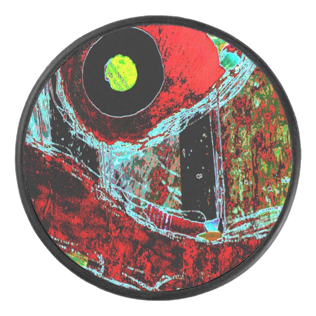 Frequency Serpent – Abstract Energy Compact Mirror Eishockey Puck (Vorderseite)