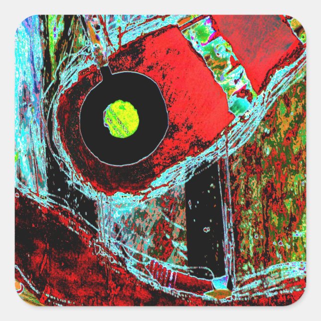 Frequency Serpent – Abstract Energy Compact Mirror Quadratischer Aufkleber (Vorderseite)