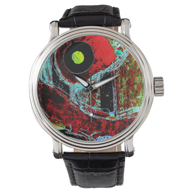 Frequency Serpent – Digital Abstract Energy Black  Armbanduhr (Vorderseite)