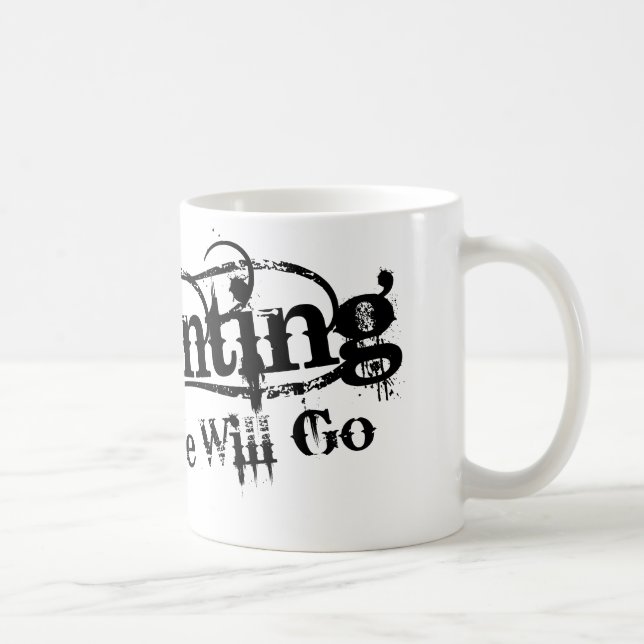 Frequentierend gehen wir schwarzes Logo LLC Kaffeetasse (Rechts)