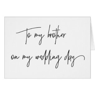 Frère de la carte de mariage de jeune mariée