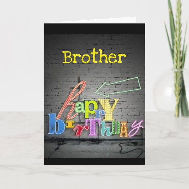 **FRÈRE** ÉCRIRE EST SUR LA CARTE D'ANNIVERSAIRE D (Devant)