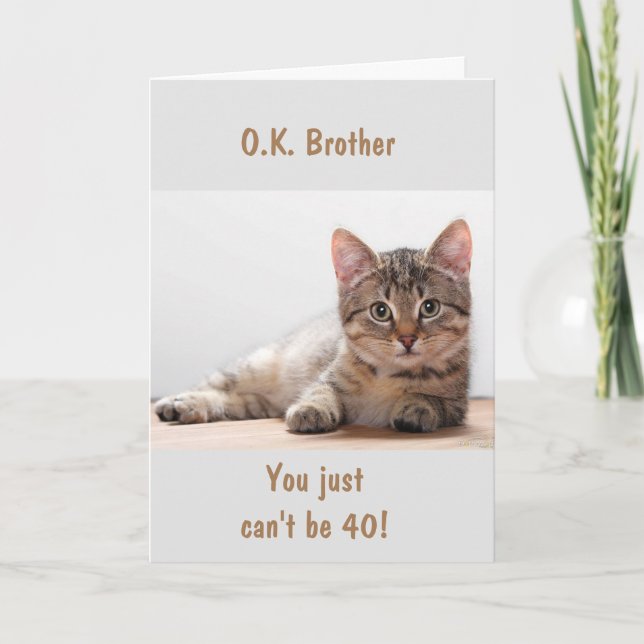 **FRÈRE** SUR VOTRE * 40e* Carte d'anniversaire (Devant)
