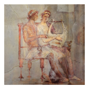 Fresco a Music Lesson, Pompeji Fotodruck