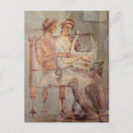 Fresco a Music Lesson, Pompeji Postkarte