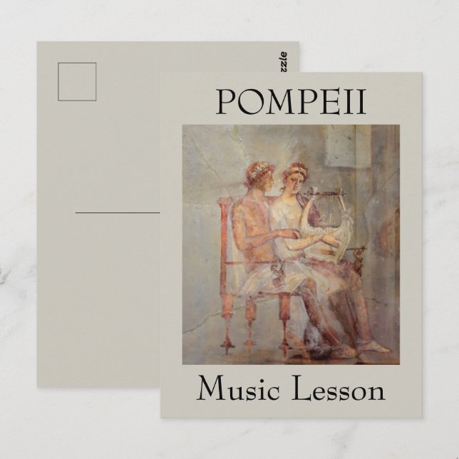 Fresco a Music Lesson, Pompeji Postkarte (Vorne/Hinten)