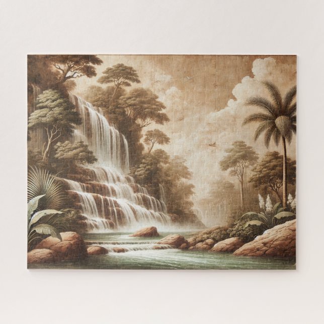 "FRESCO WATERFALL" JIGSAW PUZZLE– LANDSCAPE SERIES (Horizontal)
