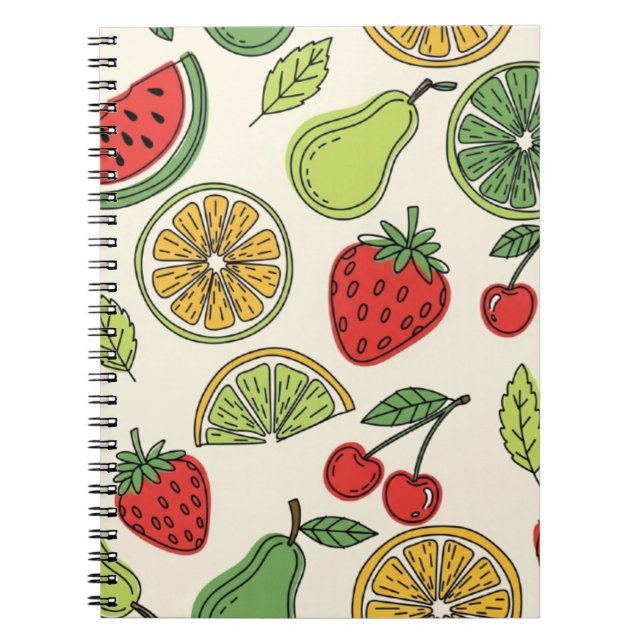 Fresh and Fun Fruit Pattern  Notizblock (Vorderseite)