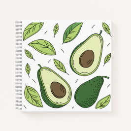 Fresh Avocado mit grünen Blätter - Notebook-Abdeck Notizbuch