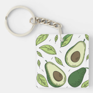 Fresh Avocado mit grünen Blätter - Schlüsselanhäng Schlüsselanhänger