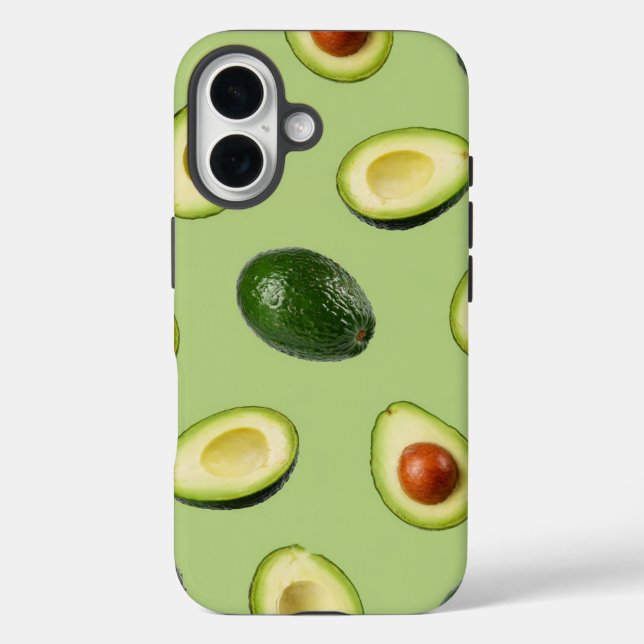 Fresh Avocado Pattern  iPhone 16 Hülle (Rückseite)