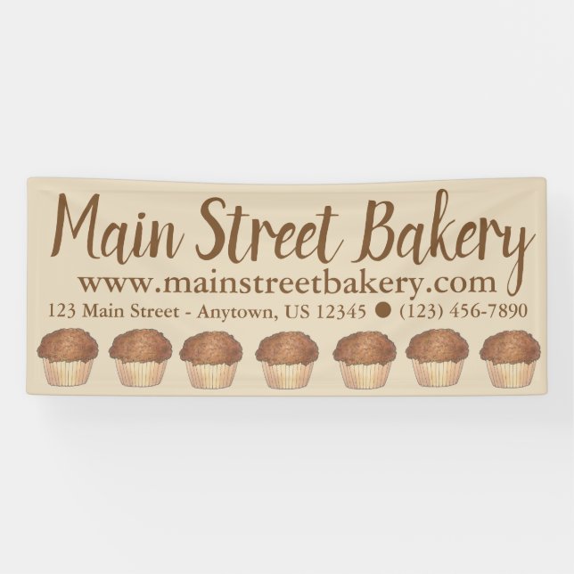 Fresh Baked Streusel Crumb Muffin Bake Sale Feinsc Banner (Horizontal)
