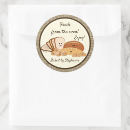 Fresh Bakes Breads Gift Tag Runder Aufkleber