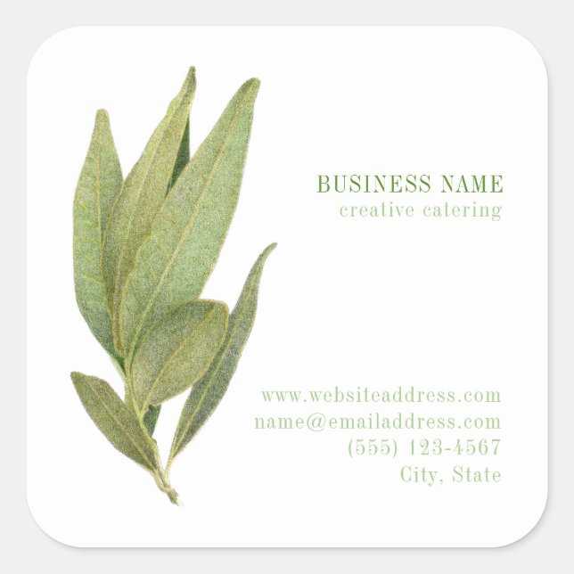 FRESH BAY BLÄTTER Biz ID Large Square Stickers (Vorderseite)