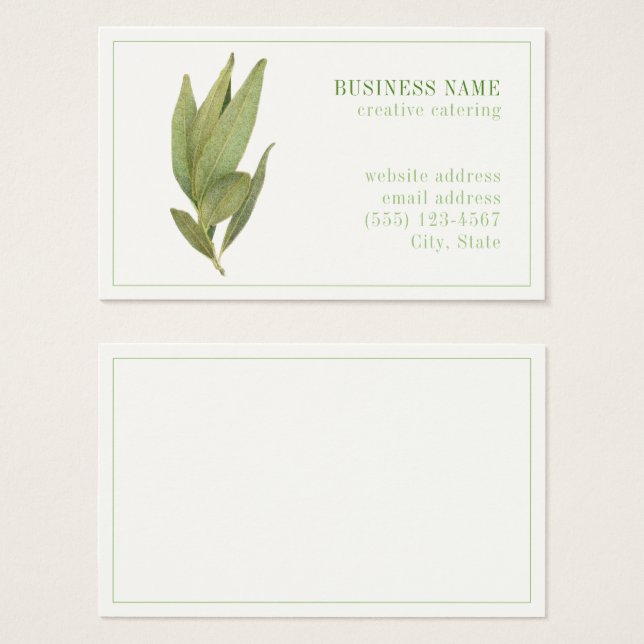 FRESH BAY BLÄTTER Oceana Business Card (Vorne & Hinten)