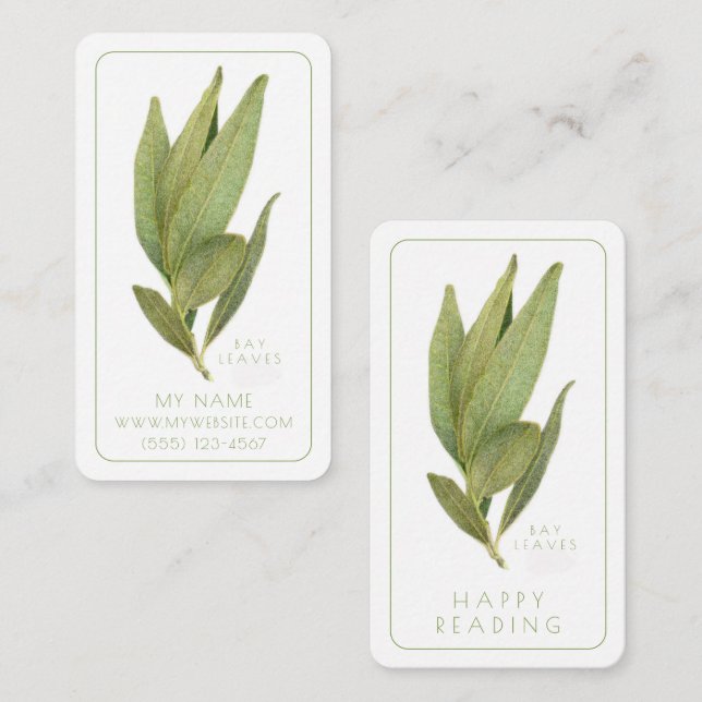 FRESH BAY FEUILLE Signets d'affaires - Carte 3.5x2 (Devant / Derrière)