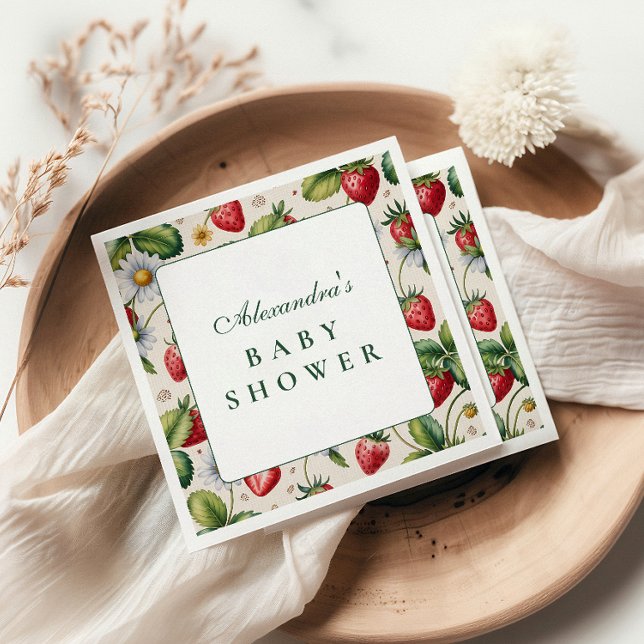 Fresh Berry Gingham Baby Shower Serviette (Von Creator hochgeladen)