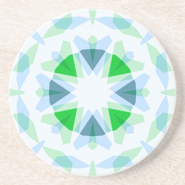 Fresh Blue Hübsch Green Star Dopamin Deco Kitsch Getränkeuntersetzer (Vorne)
