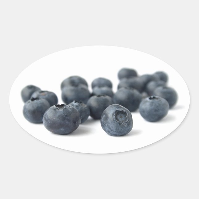 Fresh Blueberries Ovaler Aufkleber (Vorderseite)
