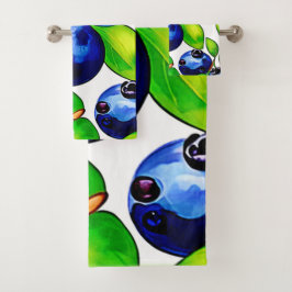 Fresh Blueberry Art Badhandtuch Set