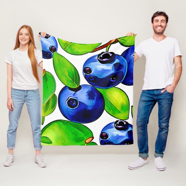 Fresh Blueberry Art Fleecedecke (Beispiel)