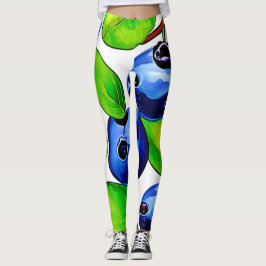 Fresh Blueberry Art Leggings