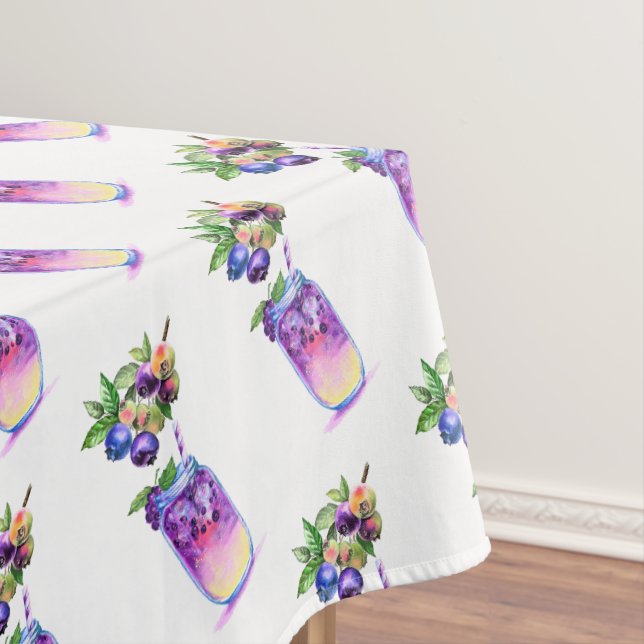 Fresh Blueberry Drink Tablecloth Tischdecke (Beispiel)
