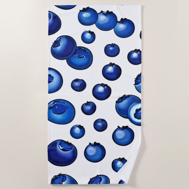Fresh Blueberry Pattern Strandtuch (Vorderseite)
