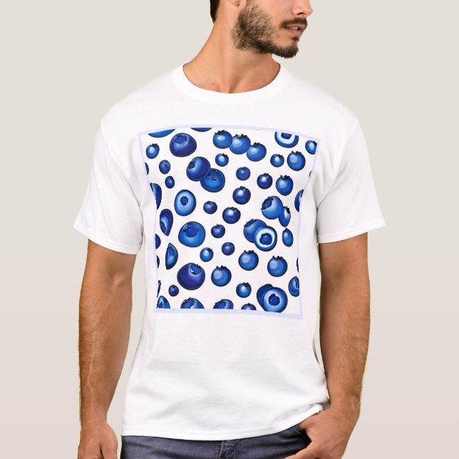 Fresh Blueberry Pattern T-Shirt (Vorderseite)