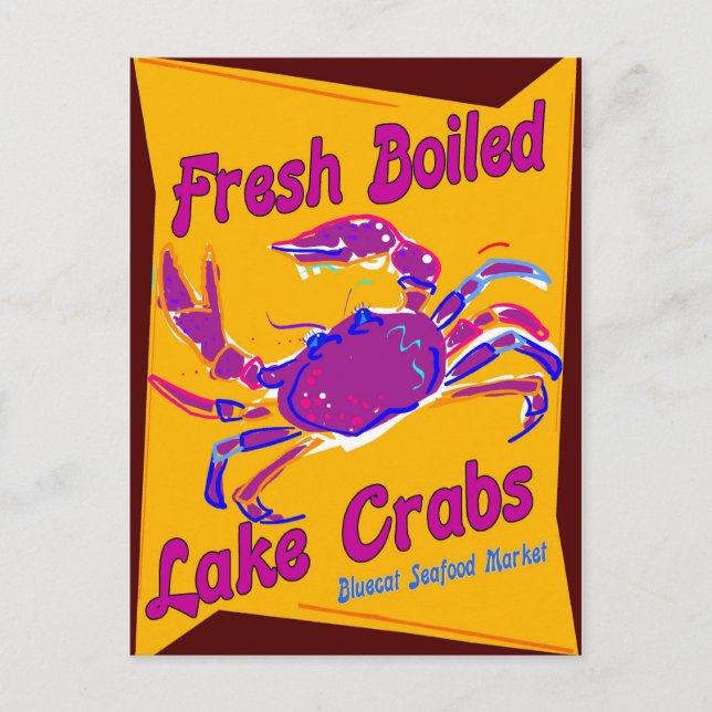 Fresh Boiled Lake Crabs Postkarte (Vorderseite)