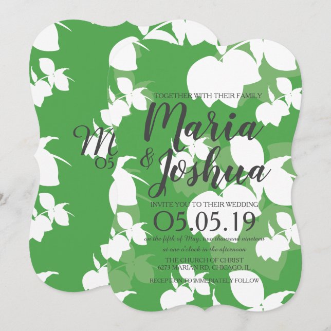Fresh Bright Green Lemon Silo Pattern Wedding Einladung (Vorne/Hinten)