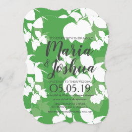 Fresh Bright Green Lemon Silo Pattern Wedding Einladung