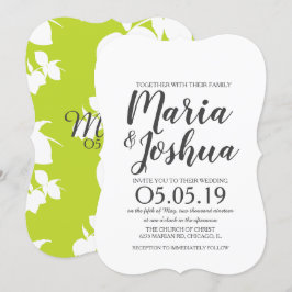 Fresh Bright Green Lemon Silo Pattern Wedding Einladung