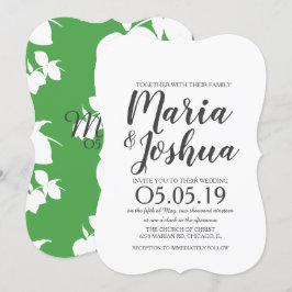 Fresh Bright Green Lemon Silo Pattern Wedding Einladung