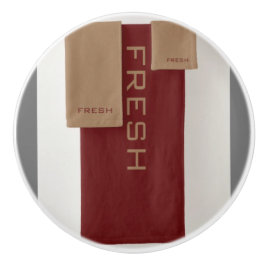 FRESH Brown Beige Round Keramikknauf