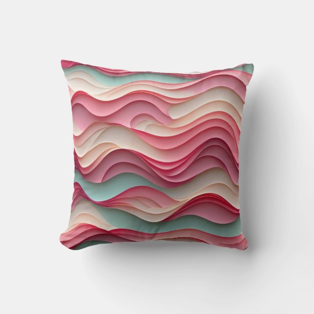 Fresh Candy Colored Waves Kissen (Vorderseite)