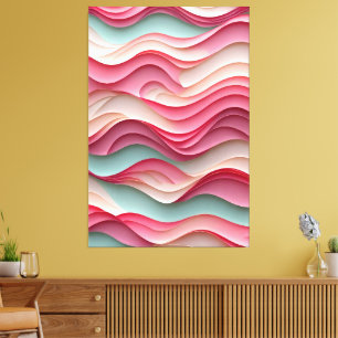 Fresh Candy Colored Waves Leinwanddruck