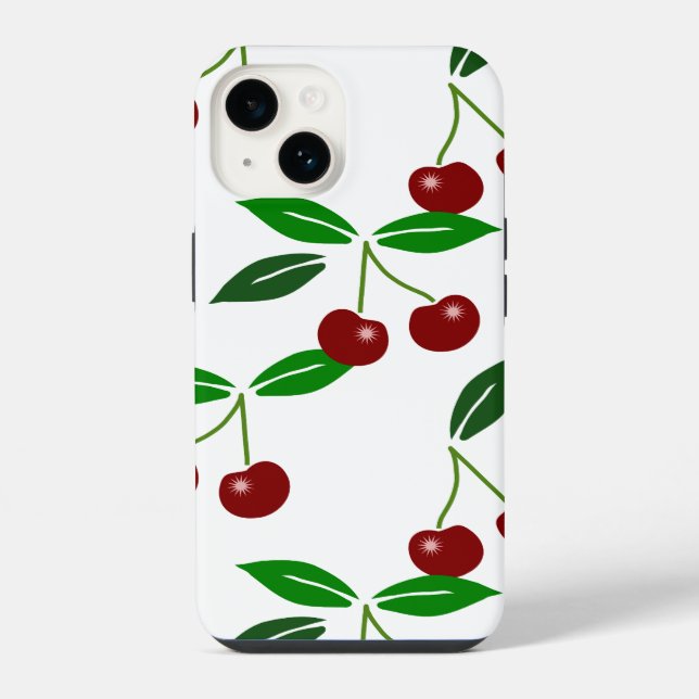 Fresh Cherry Seamless Muster iPC iPhone 14 Hülle (Rückseite)
