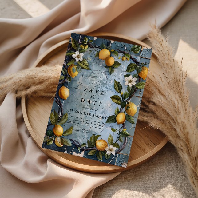 Fresh Citrus Botanical Wedding Save The Date (Von Creator hochgeladen)