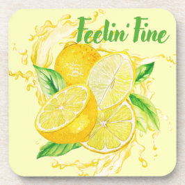 Fresh Citrus Coaster Set- Lemon Design Getränkeuntersetzer