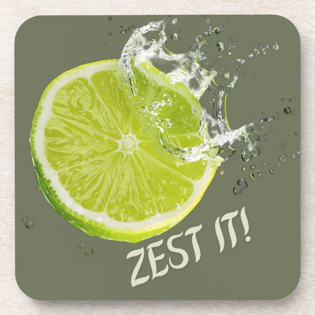Fresh Citrus Coaster Set- Lime Design Getränkeuntersetzer (Vorderseite)