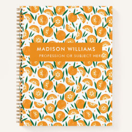 Fresh Citrus Orange Muster Individuelle Name Noteb Notizbuch
