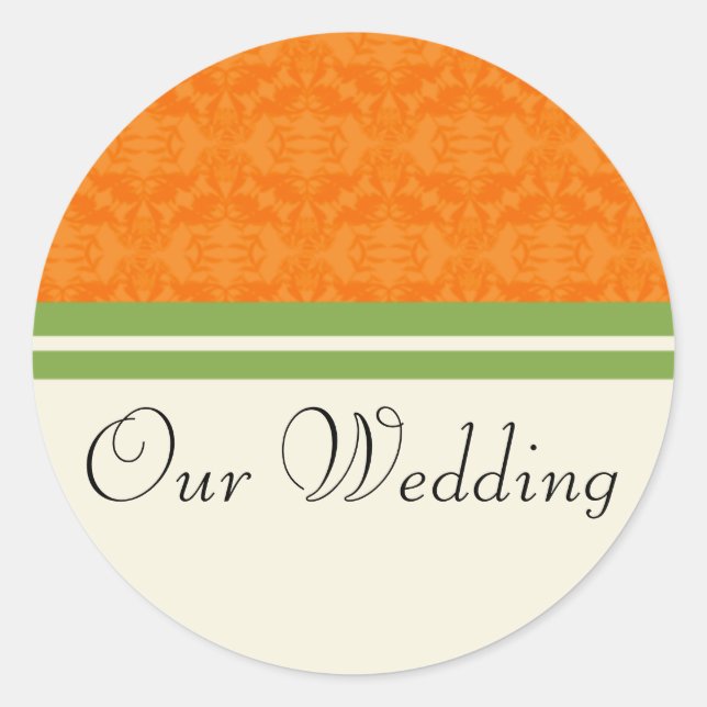 Fresh Citrus Orange Our Wedding Stickers (Vorderseite)